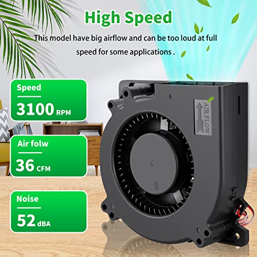 120mm x 32mm 24V DC Brushless Radial Centrifugal Blower Fan 2Pin Ball Bearing High Speed for DIY Cooling Ventilation Exhaust, Inflatable Fan Replacement Project - style: 24V 2PIN