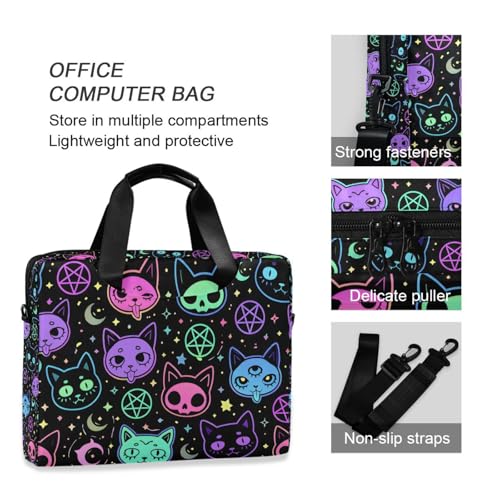 JIPONI Laptop Bag For Women Men, 15.6 16 IN Tote Work bags, Briefcase Messenger Computer Case 01 - color: Cat