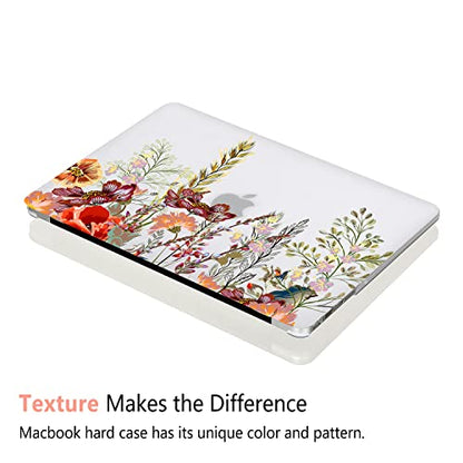 Case for MacBook Air 13 inch A1466 A1369 2010-2017 Release, 5 in 1 Matte Clear Hard Shell&Keyboard Cover&Screen Protector&Webcam Cover Compatible with Older Version Air 13.3 inch, Field Flower - color: Z Red Yellow