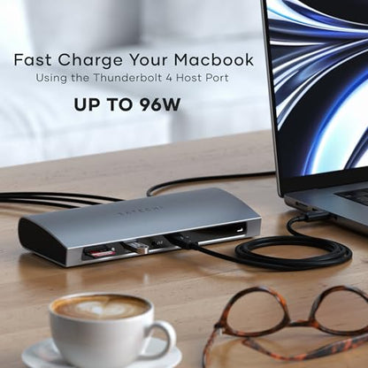 Satechi 11-in-1 Thunderbolt 4 Dock, 2X 4K/60Hz Displays, 3 USB-A 3.2 | 100W charging, 3 Thunderbolt, 3 USB-A 3.2, USB-A 2.0 ports, SD card reader, for MacBook Air/Pro, Mac, Windows