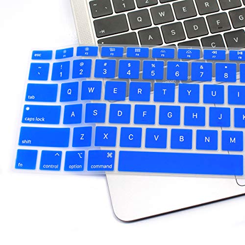 Se7enline Compatible with MacBook Air 13 inch 2018/2019/2020/2021/2022/2023/2024 Keyboard Cover Protector for MacBook Air 13-Inch Touch ID with Retina Display M1 A2337/A2179 US Layout,Deep Blue - color: Deep Blue