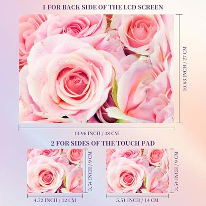 Laptop Skin Sticker Laptop Cover for 12" 13" 13.3" 14" Laptop Stickers,Reusable Skin Sticker Cover Personalized Art Waterproof & Scratch-Resistant Protector Case,Pink Rose - color: Pink Rose