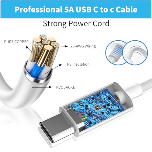 Mac Book Pro Charger 140W USB C Power Adapter for Mac Book Air/Pro | Compatible with Mac Book Air/Pro 12-16-inch & M1-M5, Samsung Galaxy and All USB C Device 6.6FT USB-C Cable