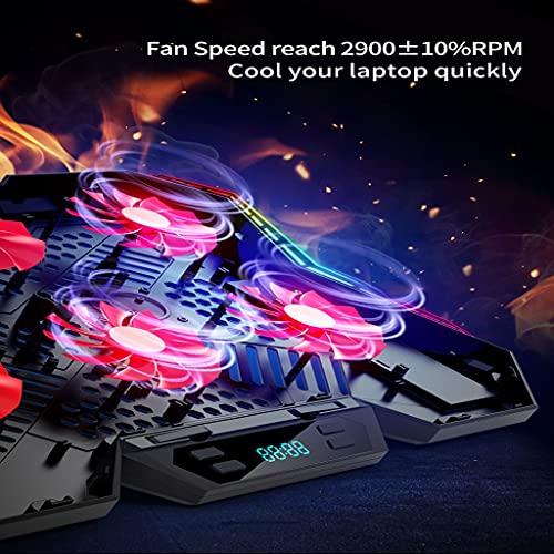 Gaming RGB Laptop Cooler 12-17 Inch Led Screen Laptop Cooling Pad Notebook Cooler Stand with Six Fan and 2 USB Port
