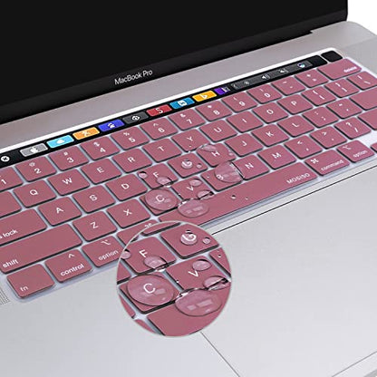 MOSISO Keyboard Cover Compatible with MacBook Pro 13 inch M2 M1 | 2023-2020 A2338 A2289 A2251&Compatible with MacBook Pro 16 2020 2019 A2141 Touch ID, Protective Silicone Skin, Tea Petal Pink - color: Tea Petal Pink