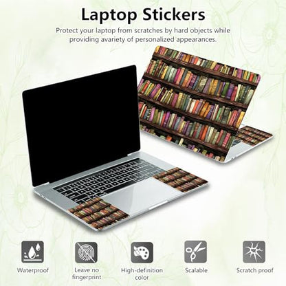 Laptop Skin Sticker Decal, Universal Reusable Vinyl Laptop Cover for 12" 13" 13.3" 14" 15" 15.4" 15.6" Notebook PC, Waterproof Scratch-Resistant with 2 Wrist Pads, Easy to Apply & Remove,Art Bookshelf - color: Art Bookshelf