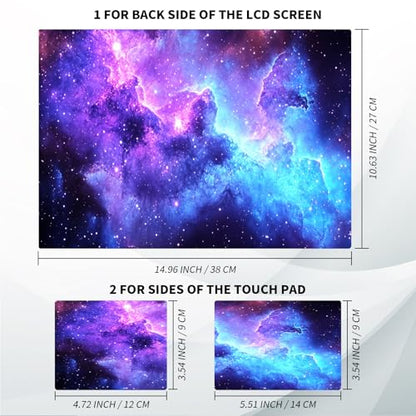 Universal Laptop Skin, DIY Cut-to-Fit Vinyl Cover Compatible with HP, Dell, Lenovo, Mac (13.3" to 15.6"), Anti-Scratch, No Residue & Bubble-Free Protective Decal Sticker, Blue Purple Galaxy Sky - color: Blue Purple Galaxy Sky