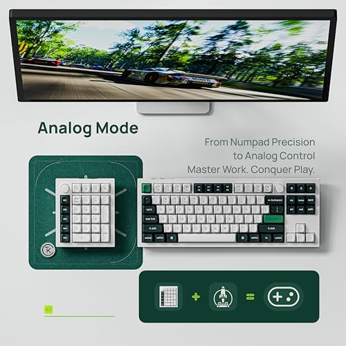 Keychron Q0 HE Wireless Magnetic Switch Number Pad, Hall Effect Numpad with Rapid Trigger, 2.4 GHz/Bluetooth/Wired Aluminum QMK Programmable Knob Hot-Swappable RGB Gaming for Mac Windows Linux-White - color: White