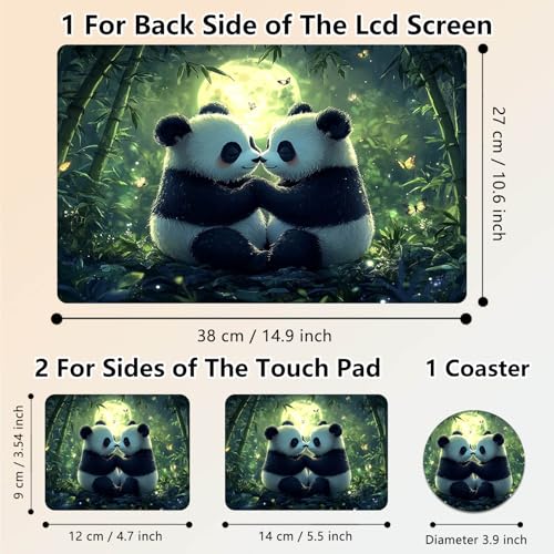 Laptop Skin Sticker Decal 15.6 Inch,12 13 13.3 14 15 15.6 in Laptop Netbook Skins for Notebook,Art Decal Removable Waterproof Scratch Resistant,Universal Vinyl Cover,Panda Couple Forest - color: Panda Couple Forest