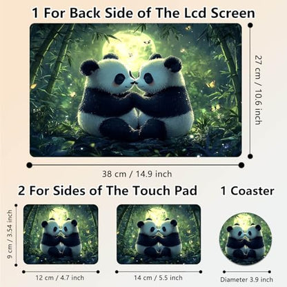Laptop Skin Sticker Decal 15.6 Inch,12 13 13.3 14 15 15.6 in Laptop Netbook Skins for Notebook,Art Decal Removable Waterproof Scratch Resistant,Universal Vinyl Cover,Panda Couple Forest - color: Panda Couple Forest