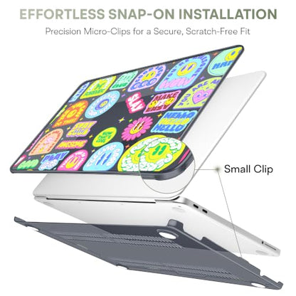 Compatible with MacBook Neo 13 inch (2026 Release A3404) (A18 Pro) with Liquid Retina Display, Printed Slim Protective Case with Screen Protector & Keybaord Cover, Cartoon Stickers - color: Cartoon stickers