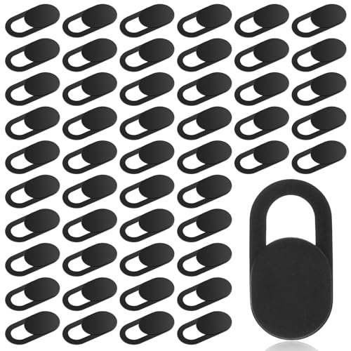 cobee 50PCS Webcam Cover Slide, Ultra-Thin Laptop Camera Cover Slide | Universal Phone Cameras Covers Black Camera Privacy Covers Slides Protect Your Privacy and Security for Phone Laptop Computer