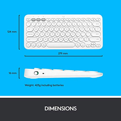 Logitech K380 Multi-Device Wireless Bluetooth Keyboard for Mac - Off White (Renewed)