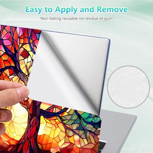 Laptop Skin Sticker Decal 12"-15.6" Universal Laptop/Notebook/Netbook Vinyl - Waterproof Scratch Resistant,Fits HP Dell Lenovo MacBook,2 Free Wrist Pads,Easy Apply & Remove,Colorful Tree Cute - color: Colorful Tree Cute