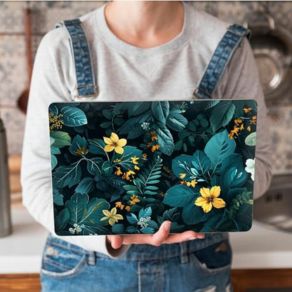 Universal Laptop Skin Sticker with 2 Wrist Pad Skins, Waterproof Scratch Resistant Vinyl Laptop Cover Decal, Cut to Fit for 11–15.6 Inch MacBook HP Dell Lenovo, Florals - color: Florals
