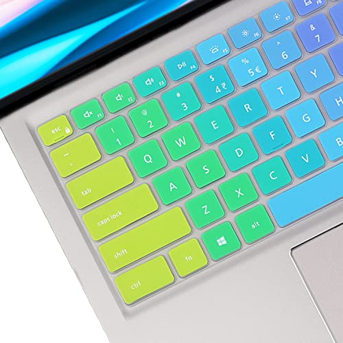 Keyboard Cover for Dell Latitude 3320 3330 3420,Dell Inspiron 13 & Inspiron 14 5000 7000 5310 5410 5415 5418 5420 5425 7430 7415 7420 7425 Inspiron 16 2-in-1 5620 5625 7620 7630(NOT FIT Latitude 5410) - color: Rainbow