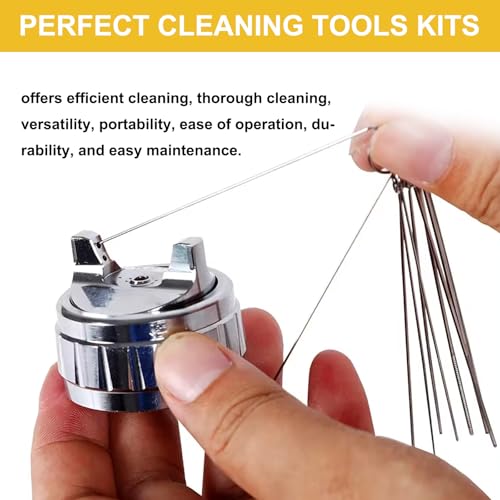 Set of Paint Gun Cleaning Kit, Dirt Jet Remove Cleaner, Airbrush Cleaning Kit with Nylon Mini Brushes & Needles for Clean Paint Spray Gun Torch Tattoo Equipment
