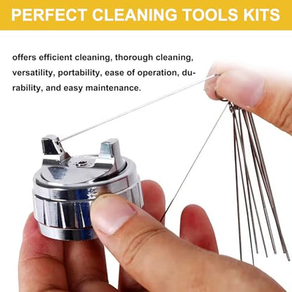Set of Paint Gun Cleaning Kit, Dirt Jet Remove Cleaner, Airbrush Cleaning Kit with Nylon Mini Brushes & Needles for Clean Paint Spray Gun Torch Tattoo Equipment