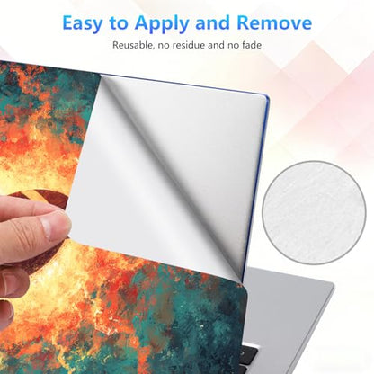 Laptop Skin Sticker Decal 15-15.6 Inch with Cute Mouse Pad, Universal Reusable Vinyl Sticker for 12.1 13 13.3 14 15.4 Inch Netbook and Notebook PC, Fiery Football - color: Fiery Football