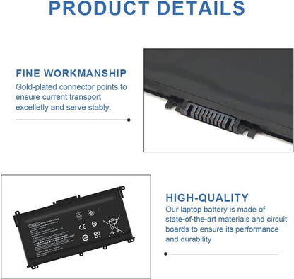 HT03XL Battery for HP Laptop Battery L11119-855 HP Battery for HP 17-by 17-CA 15-DA 15-DB 15-DW 15-CS 15-DY 14-CE 14-CF 14-DF 14-DH 14-DQ 15-CS0053CL 15-DW0033NR 15-DA0014DX 17-BY0061ST HT03041XL - size: 7.35 x 3.5 x 0.25 inches HTO3XL BATTERY