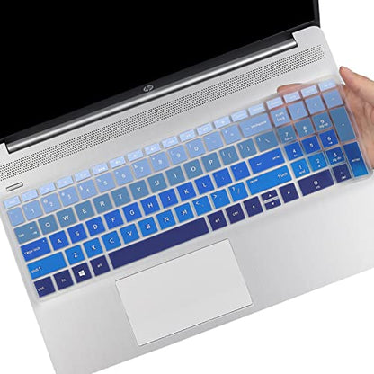 Keyboard Cover for HP Laptop 15-dw 15-dy/da/db 15-dw0083wm 15-dw0046nr 15-dw3033dx 15-dw1083wm 15-dw0043dx 15-dw0052wm 15-dw3225od 15-dw0037wm dw2025cl dw4145cl dw1001wm 15t-dw400/dw300/dw200/dw100 - color: Strip blue