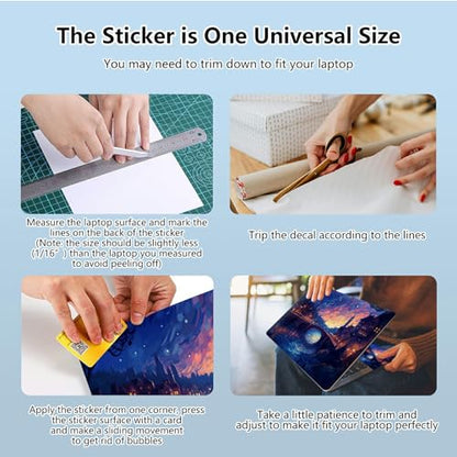 Universal Laptop Skin Sticker with 2 Wrist Pad Skins, Waterproof Scratch Resistant Vinyl Laptop Cover Decal, Cut to Fit for 11–15.6 Inch MacBook HP Dell Lenovo, Fantasy City - color: Fantasy City