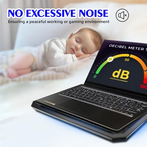NAGAN Laptop Cooling Pad with 6 Fans, Ergonomic USB Powered Cooling Pad for Laptop with Dual USB 2.0 Ports, Height-Adjustable, Metal Mesh Gaming Notebook Cooler, Fits 15-17.3 inch Laptops