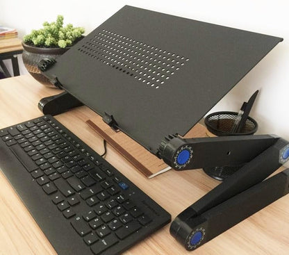 Adjustable Laptop Computer Lap Desk Portable Multifunctional Cooling Ergonomic Vented Table TV Bed Tray Stand Mount Holder(480 * 260mm, Black) - color: Black, size: 480*260mm (Standard)