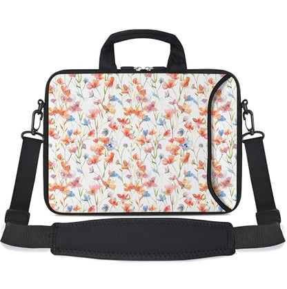 17 inch Laptop Shoulder Bag Carrying Case with Handle Fits 15.6/16/17/17.3/17.4 inch Laptop Notebook (Flowers1, 16-17.3 inch) - color: Flowers1