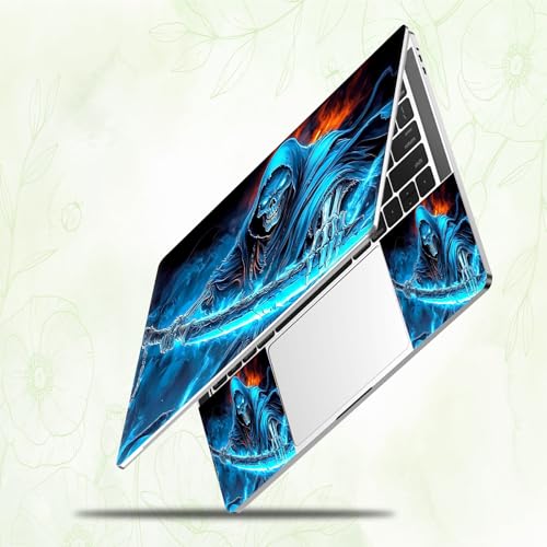 Laptop Skin Sticker Decal, Universal Reusable Vinyl Laptop Cover for 12" 13" 13.3" 14" 15" 15.4" 15.6" Notebook PC, Waterproof Scratch-Resistant with 2 Wrist Pads, Easy to Apply & Remove,Death Skull - color: Death Skull