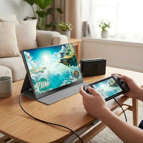 Portable Gaming Monitor 16 Inch 144Hz 1920x1200 FHD+ USB-C Portable Monitor, HDR IPS Second Screen for Laptop MacBook Pro PC PS5 Xbox Switch - size: 16inch 144hz