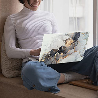 Compatible with MacBook Air 13 inch Case 2021 2021 2020 2019 2018 Release M1 A2337 A2179 A1932, Protective Plastic Hard Shell Case & Keyboard Cover, Has Logo Cutout, Blue Gold Marble - color: 01 Blue Gold