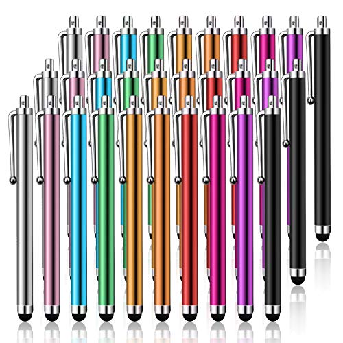 Stylus Pens for Touch Screens, LIBERRWAY Stylus Pen 10 Pack of Pink Purple Black Green Silver Stylus Universal Touch Screen Capacitive Stylus Compatible with Kindle ipad iPhone Samsung (30 Pack) - style: 30 Pack