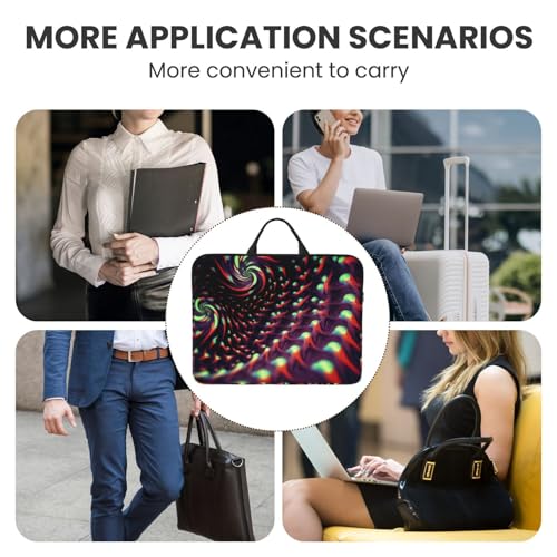 14 inch Laptop Sleeve with Handle Shockproof Laptop Bag Waterproof Computer Cover Bag Fantasy Sci-Fi Dizziness Briefcase