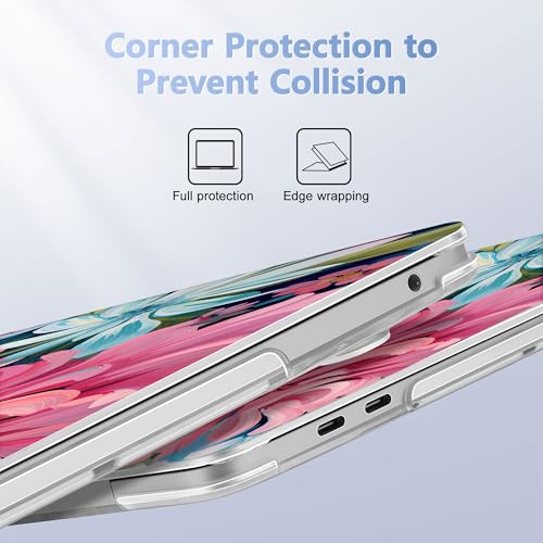 May Chen Case for MacBook Pro 13 inch M2 2023,2022,2021,2020 A2338 M1 A2251 A2289, Plastic Hard Shell Case for MacBook Pro 13" with Touch Bar Fits Touch ID, Flowers Painting - color: Flowers painting