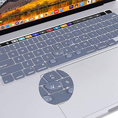 MOSISO Keyboard Cover Compatible with MacBook Pro 13 inch M2 M1 | 2023-2020 A2338 A2289 A2251&Compatible with MacBook Pro 16 2020 2019 A2141 Touch ID, Protective Silicone Skin, Lavender Gray - color: Lavender Gray