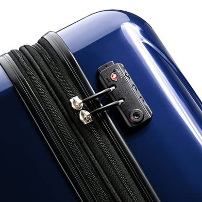 DELSEY PARIS Helium Aero Hardside Expandable Luggage with Spinner Wheels, Blue Cobalt, Checked-Medium 24 Inch - color: Blue Cobalt, size: Checked-Medium 24 Inch