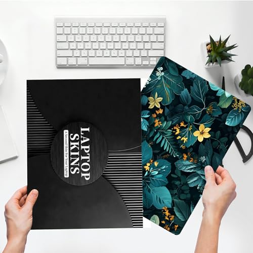 Universal Laptop Skin Sticker with 2 Wrist Pad Skins, Waterproof Scratch Resistant Vinyl Laptop Cover Decal, Cut to Fit for 11–15.6 Inch MacBook HP Dell Lenovo, Florals - color: Florals