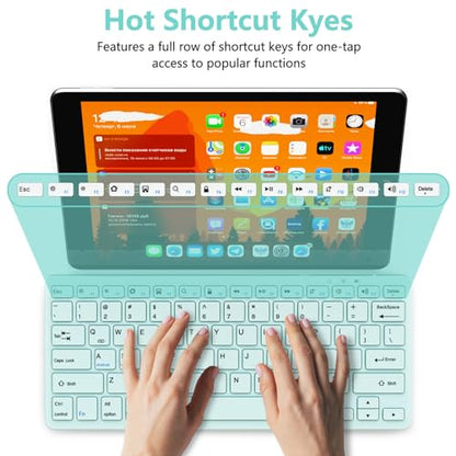 MMK Bluetooth Keyboard, Tablet Keyboard Compatible iPad 11th Generation,iPad 10th/9th/8th & Air 5th/4th, iPda Pro 13/12.9/11-Inch and Air 13/11-Inch Models and More Bluetooth-Enabled Devices-Blue - color: Blue