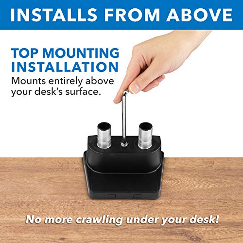 Mount-It! Dual Monitor Arm Desk Stand, 24-32" Screens | Premium articulating spring arms with height adjustment, fits two VESA 75/100 screens, C-clamp & grommet.