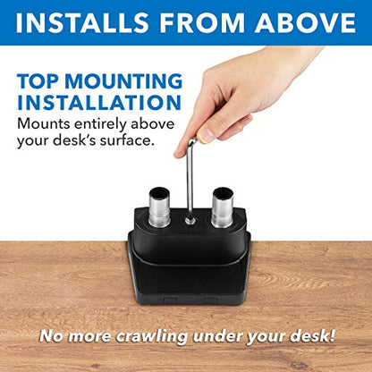 Mount-It! Dual Monitor Arm Desk Stand, 24-32" Screens | Premium articulating spring arms with height adjustment, fits two VESA 75/100 screens, C-clamp & grommet.