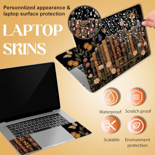 SUPERDANT Laptop Skin Sticker Vintage Book Laptop Decals Personalized Universal Notebook Computer Wrap Vinyl Skin Stickers Cover Art Decal Removable 12-15.6 Inch Waterproof Scratch-Resistant Gifts - style: Vintage Books