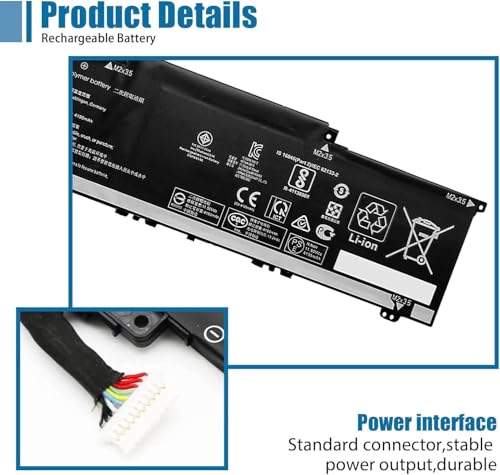 BN03XL Laptop Battery Replacement for HP Envy x360 15 2020 13-ba0010nr 13-ba0004nu 15-ed0000 15T-ED000 13-ay0378ng 13-ay0065AU 13-ay0001nc 15m-ee0013dx Series HSTNN-DB9N 11.55V 51Wh 4416mAh - size: 10.93*3.08*0.23 inch BN03XL