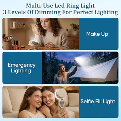 hepanio Clip On Fan,Small Fan Clip on for Shirt & Waist 3 in 1 Portable Silent Mini Bladeless Fan Magnetic Phone Fan Magsafe Compatible with Fill Light,Clip & Desktop Dual Use,360° Clip On Fan - color: White