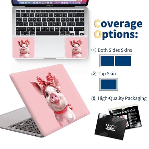Universal Laptop Skin for 13-16 Inch Laptops,Vinyl Protective Sticker Decal,Easy DIY Trim-to-Fit for HP/Dell/MacBook,Bubble-Free & Removable,Cute Pink Pig - color: Cute Pink Pig