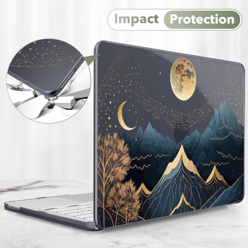 May Chen Compatible with MacBook Neo 13 inch Case 2026 Model A3404, Plastic Hard Shell,Keyboard Cover,Screen Protector,Dust Plug, for MacBook Neo 13" with A18 Pro Chip, Starry Mountain - color: Starry Mountain
