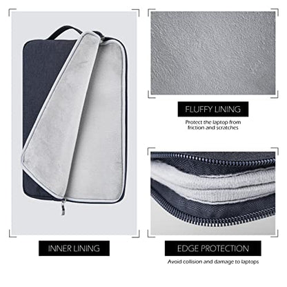 16 Inch Laptop Sleeve Case Carrying Bag Compatible with 16 inch MacBook Pro M4 M3 M2 M1, Waterproof Chromebook Cover Computer Zipper Pouch with Handle Pocket, Navy Blue - color: Navy Blue, size: 16"