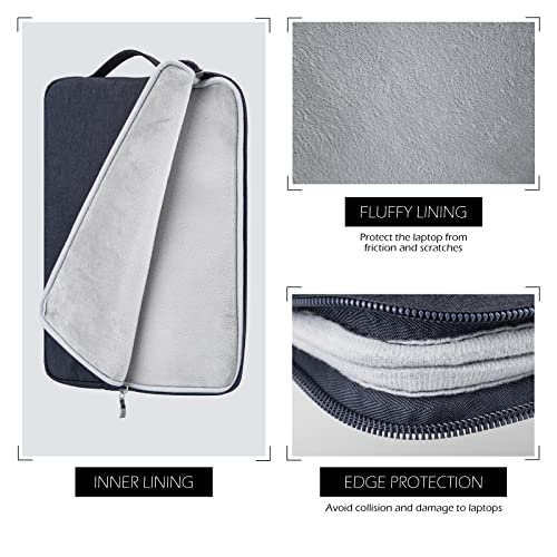 15 Inch Laptop Sleeve Case Carrying Bag Compatible with MacBook Air 15 inch M4 M3 M2/Pro 15 A1707 A1990, Waterproof Chromebook Cover Computer Zipper Pouch with Handle Pocket, Navy Blue - color: Navy Blue, size: 15"-15.4"