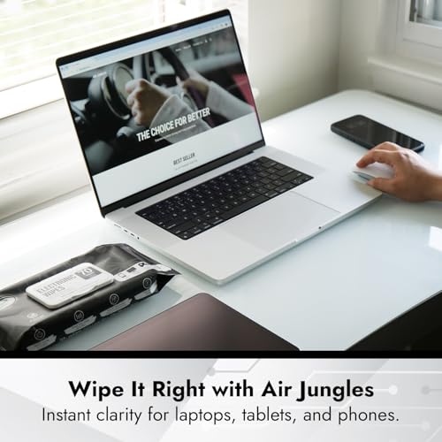Air Jungles Electronic Wipes Screen Cleaner 70 Ct (Pack of 2), XL 8x10 Inch | No Cloth Needed, Cleaning LED Screen, TV, Computer, Tablet, Phone, Laptop, Monitor, Smart Watch, Headphone & Gaming Equipment - size: 70 Count (Pack of 2)