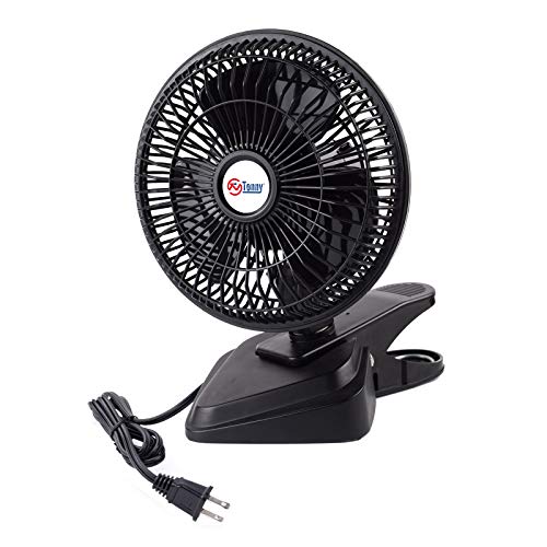 TN TONNY Convertible 6-Inch Desk & Clip on Fan, Two Quiet Speeds, Household Table Clip on Fans AC Personal Desktop Fans with 6 Feet Cord, Ideal for the Home, Office, Dorm, Black
